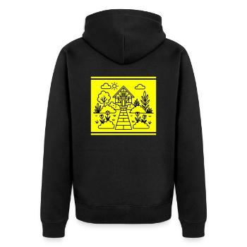Schrebergarten Garten Natur - Unisex Premium Bio Zip Hoodie - Schwarz - Hinten - Nico (187cm)