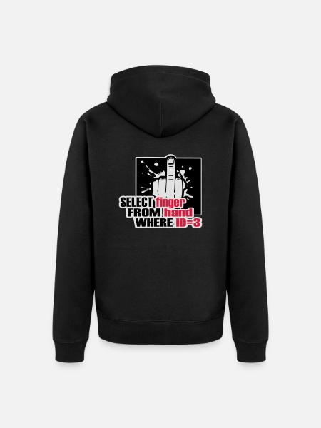 SELECT finger FROM hand - Unisex Premium Organic Zip Hoodie - black