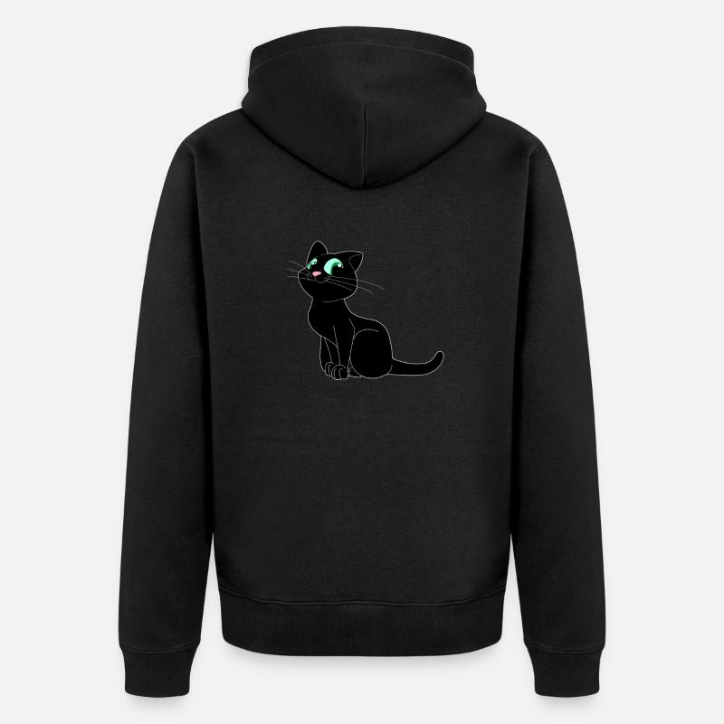 chat - Veste à capuche bio Premium Unisexe - noir