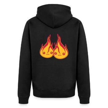 team 2 freunde paar liebe paerchen verliebt gesich - Unisex Premium Bio Zip Hoodie - Schwarz - Hinten - Nico (187cm)