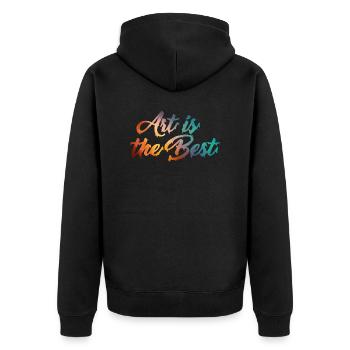 L'art est le meilleur - Veste à capuche bio Premium Unisexe - noir - Dos - Nico (187cm)