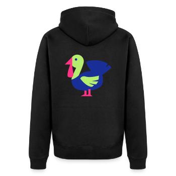 turkey - Unisex Premium Bio Zip Hoodie - Schwarz - Hinten - Nico (187cm)