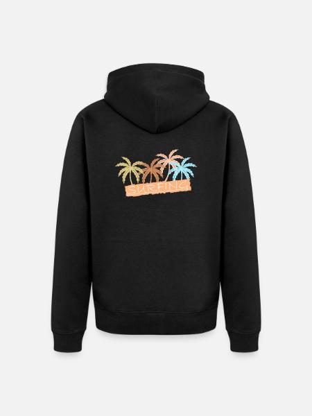 surfer - Unisex Premium Organic Zip Hoodie - black