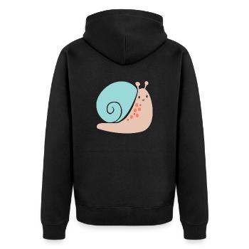 slug - Unisex Premium Organic Zip Hoodie - black - Back - Nico (187cm)