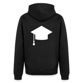 Doctor hat for graduation graduation hat gift - Unisex Premium Organic Zip Hoodie - black - Back - Nico (187cm)
