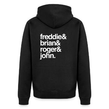 KÖNIGIN PERSONAL - Unisex Premium Bio Zip Hoodie - Schwarz - Hinten - Nico (187cm)