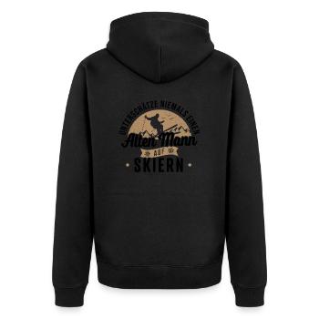 Skifahren Ski Skifahrer Abfahrt Schi Winterurlaub - Unisex Premium Bio Zip Hoodie - Schwarz - Hinten - Nico (187cm)