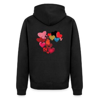cœur - Veste à capuche bio Premium Unisexe - noir - Dos - Nico (187cm)