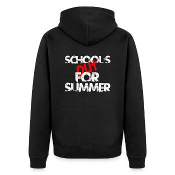 SCHOOL OUT FOR SUMMER1 - Unisex Premium Bio Zip Hoodie - Schwarz - Hinten - Nico (187cm)