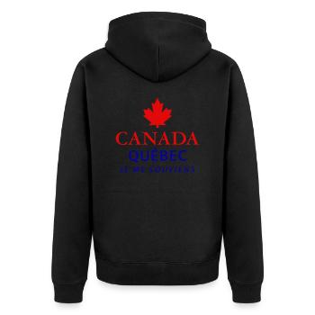 Kanada Quebec Maple Leaf Ahornblatt I love Canada - Unisex Premium Bio Zip Hoodie - Schwarz - Hinten - Nico (187cm)