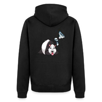 Panda je suis si affamé - Veste à capuche bio Premium Unisexe - noir - Dos - Nico (187cm)