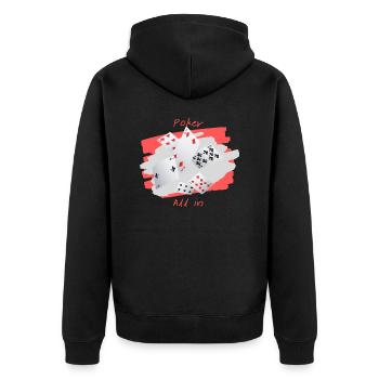 Poker All in - Veste à capuche bio Premium Unisexe - noir - Dos - Nico (187cm)