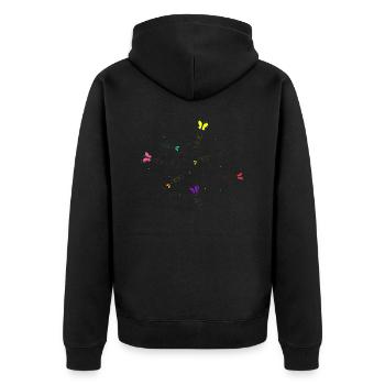 Papillons - Veste à capuche bio Premium Unisexe - noir - Dos - Nico (187cm)