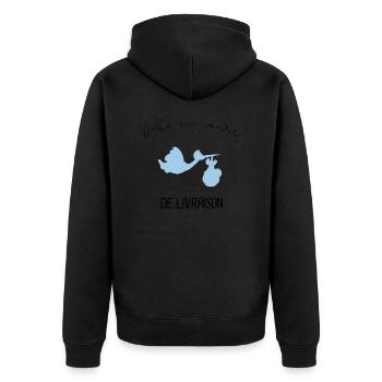 bébé en cours de livraison garçon - Veste à capuche bio Premium Unisexe - noir - Dos - Nico (187cm)