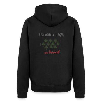 Mia reichts - Unisex Premium Bio Zip Hoodie - Schwarz - Hinten - Nico (187cm)