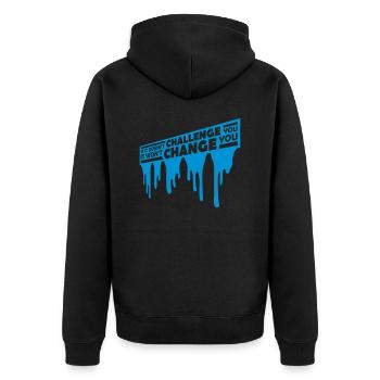 Entraînement Fitness Motivation Zone de confort - Veste à capuche bio Premium Unisexe - noir - Dos - Nico (187cm)