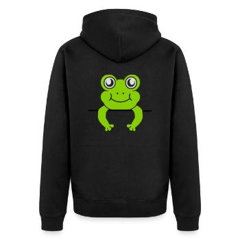 Frog Wall Shield Bande dessinée - Veste à capuche bio Premium Unisexe - noir - Dos - Nico (187cm)