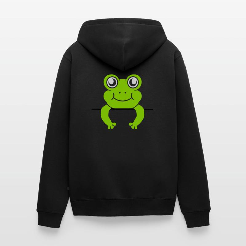 Frog Wall Shield Bande dessinée Veste à capuche bio Premium Unisexe