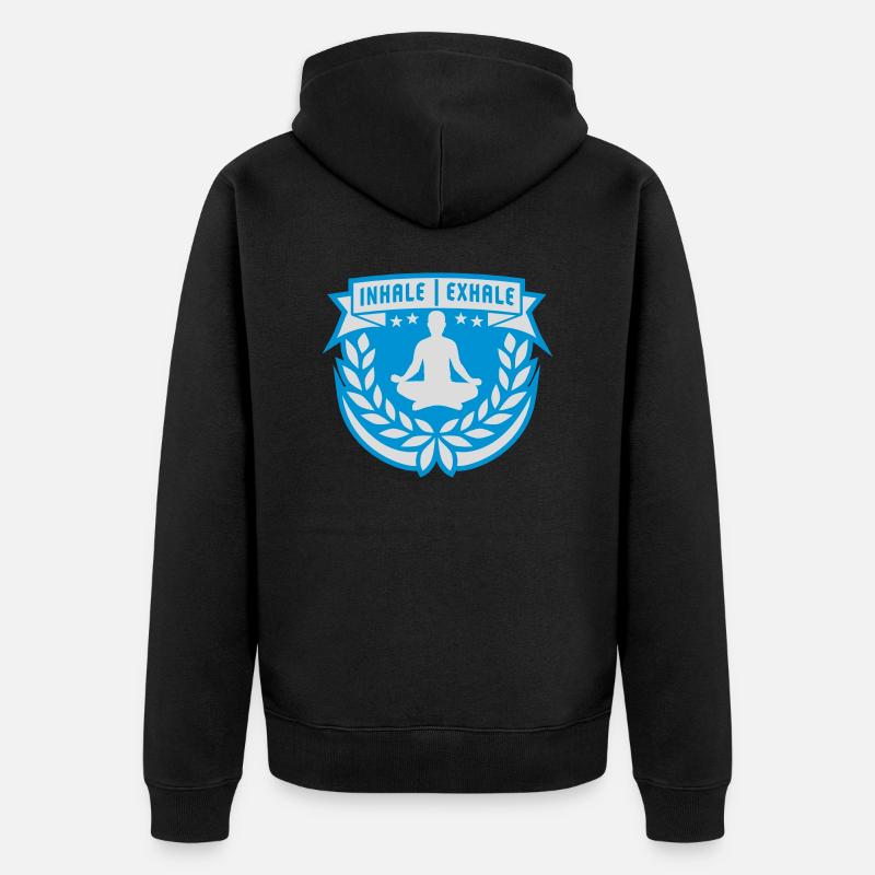 Inspirez expirez Yoga citation - Veste à capuche bio Premium Unisexe - noir