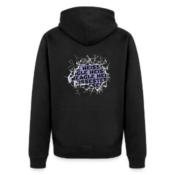 lieblingshund bullterrier hund statement witzig - Unisex Premium Bio Zip Hoodie - Schwarz - Hinten - Nico (187cm)