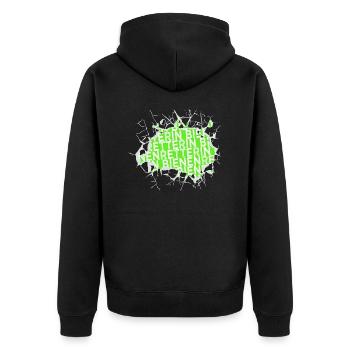 fußspuren gerechtigkeit süß tierschützer katze - Unisex Premium Bio Zip Hoodie - Schwarz - Hinten - Nico (187cm)