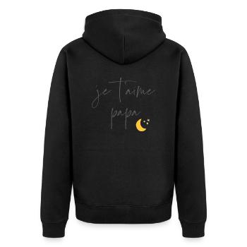 Je t'aime Papa - Veste à capuche bio Premium Unisexe - noir - Dos - Nico (187cm)