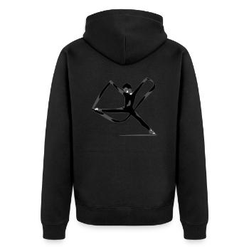 Die Turnerin mit dem Band - Unisex Premium Bio Zip Hoodie - Schwarz - Hinten - Nico (187cm)