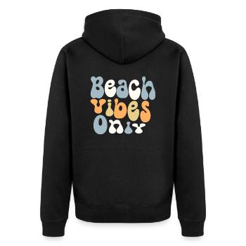 Ambiance de plage uniquement - Veste à capuche bio Premium Unisexe - noir - Dos - Nico (187cm)