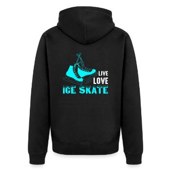 Live Love Ice Skate Figure Skater Ice Skating - Unisex Premium Organic Zip Hoodie - black - Back - Nico (187cm)
