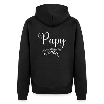 Papy joyeuse fête des Pères - Veste à capuche bio Premium Unisexe - noir - Dos - Nico (187cm)