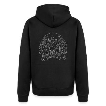 Cavalier King Charles Spaniel - Unisex Premium Bio Zip Hoodie - Schwarz - Hinten - Nico (187cm)