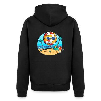 Oko der Beachvolleyball - Unisex Premium Bio Zip Hoodie - Schwarz - Hinten - Nico (187cm)