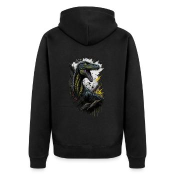 Vélociraptor - Veste à capuche bio Premium Unisexe - noir - Dos - Nico (187cm)