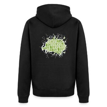 book author bday jokes birthday present idea - Unisex Premium Bio Zip Hoodie - Schwarz - Hinten - Nico (187cm)