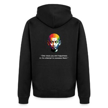 On perd la joie et le bonheur | Citation Zen - Veste à capuche bio Premium Unisexe - noir - Dos - Nico (187cm)
