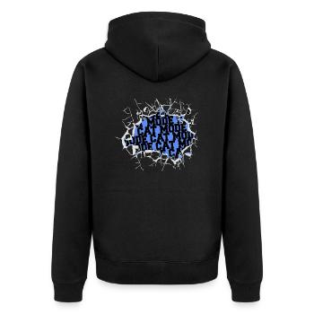 House Cat Funny Quote Animal Lover Anniversary - Unisex Premium Organic Zip Hoodie - black - Back - Nico (187cm)
