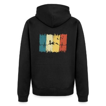 Battement de cœur Vintage Montagne - Veste à capuche bio Premium Unisexe - noir - Dos - Nico (187cm)