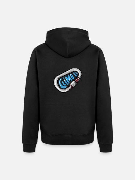 Climb On - Climbing Carabiner - Unisex Premium Organic Zip Hoodie - black