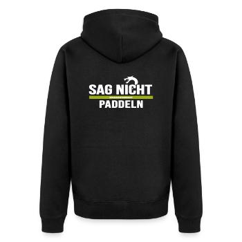 drachenboot chinesisches drachenboot-paddeln - Unisex Premium Bio Zip Hoodie - Schwarz - Hinten - Nico (187cm)