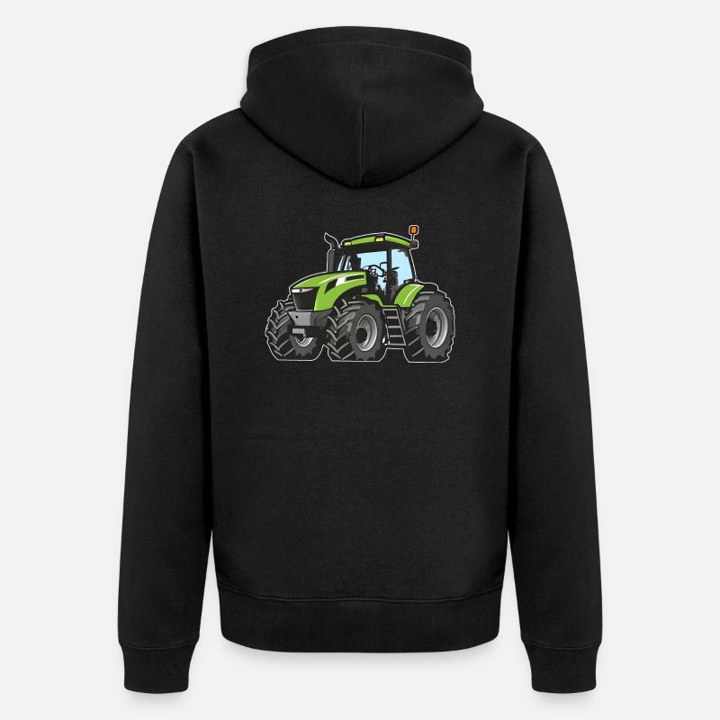 Tracteur vert - Veste à capuche bio Premium Unisexe - noir