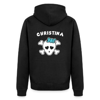 Pirate Christina Design pour les filles et les femmes - Veste à capuche bio Premium Unisexe - noir - Dos - Nico (187cm)