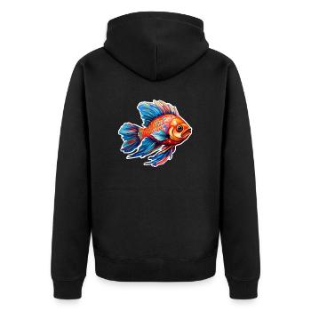 Fish colorful and tropical - Unisex Premium Organic Zip Hoodie - black - Back - Nico (187cm)