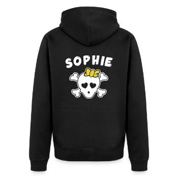 Pirate Sophie Design pour Filles et Femmes - Veste à capuche bio Premium Unisexe - noir - Dos - Nico (187cm)