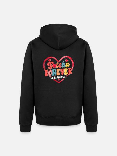 Gotcha Forever Adoption Family - Unisex Premium Organic Zip Hoodie - black