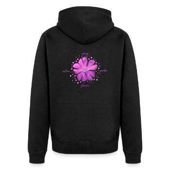 pink flower pink blossoms - Unisex Premium Bio Zip Hoodie - Schwarz - Hinten - Nico (187cm)