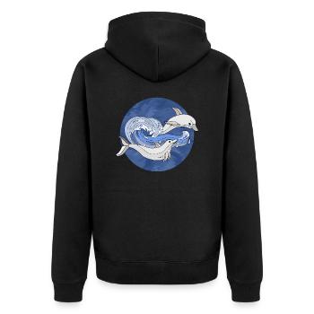 Delphine - Unisex Premium Bio Zip Hoodie - Schwarz - Hinten - Nico (187cm)