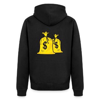 Sacs d’argent - Veste à capuche bio Premium Unisexe - noir - Dos - Nico (187cm)