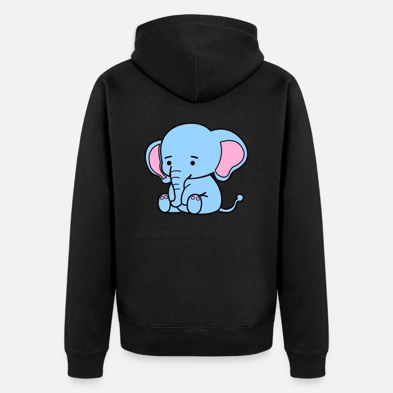 Éléphant mignon - Veste à capuche bio Premium Unisexe - noir