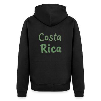 Costa Rica Geschenk Geschenkidee - Unisex Premium Bio Zip Hoodie - Schwarz - Hinten - Nico (187cm)