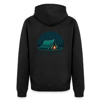 CAMPEN & CHILLEN - Unisex Premium Bio Zip Hoodie - Schwarz - Hinten - Nico (187cm)